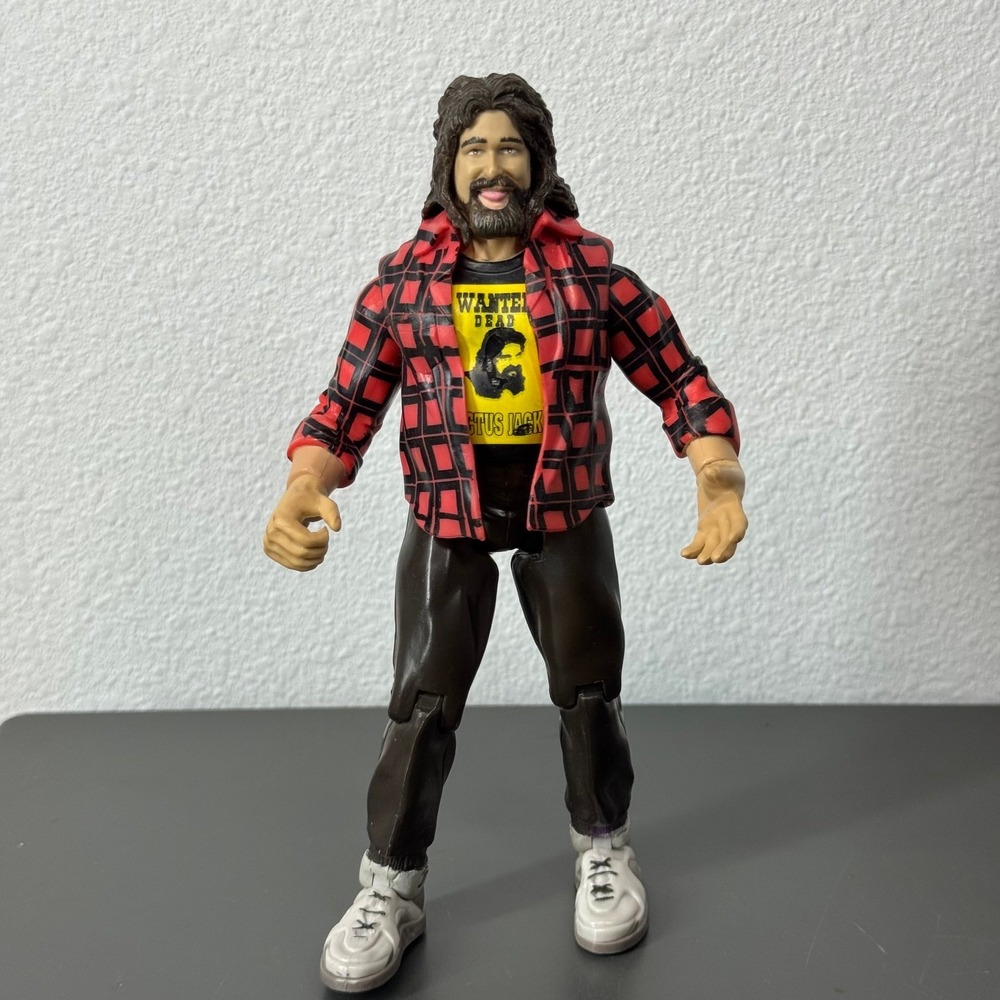 JAKKS Pacific Cactus Jack WWE WWF Titan Tron Live 7 inch Plaid Shirt Figure 1999